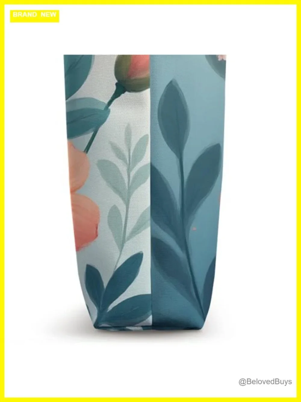 Floral Tote Bag with Cotton Webbing Handles – Lightweight Canvas